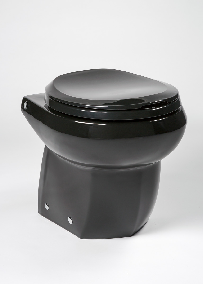 RFE-9 ROYAL FLUSH ESPRESSO TOILET - BLACK W/ CHROME TRIM